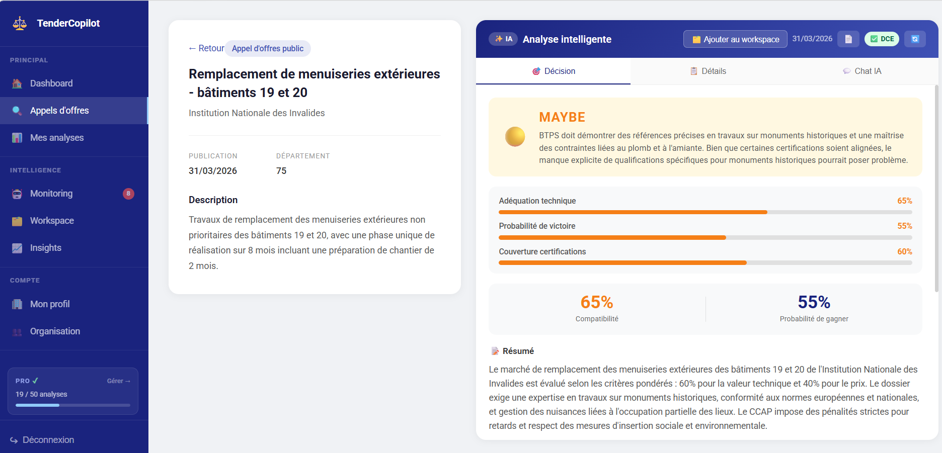 TenderCopilot — Analyse intelligente