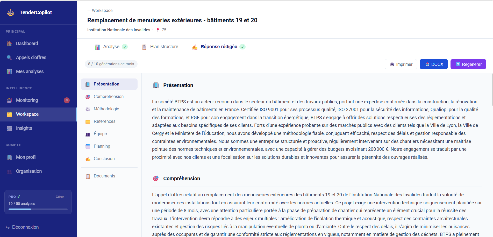 TenderCopilot — Réponse rédigée
